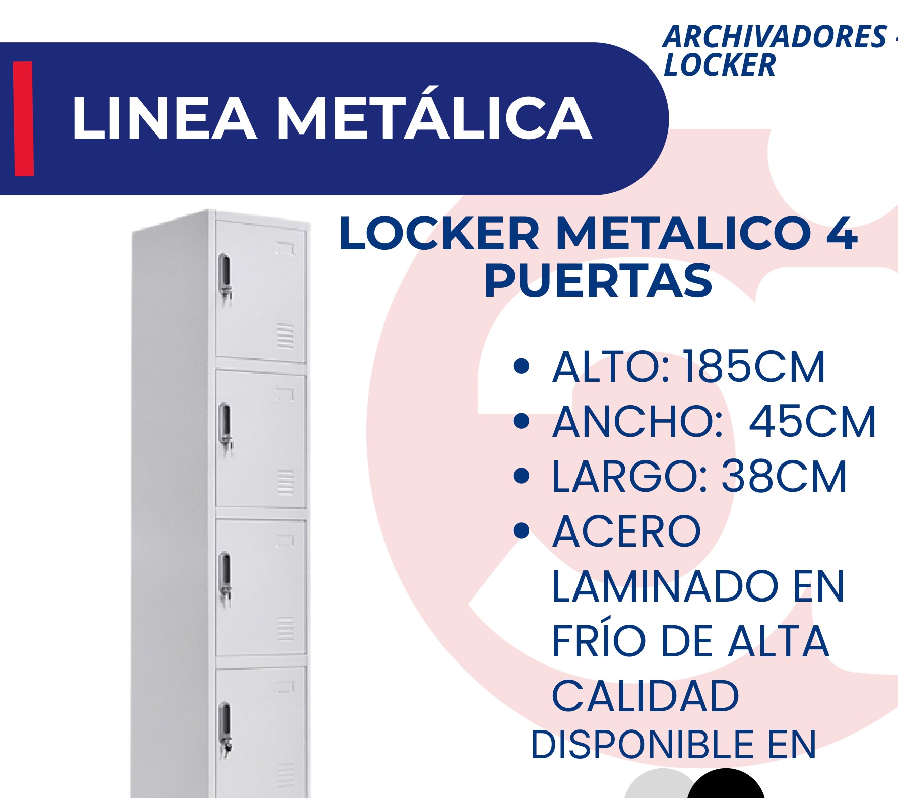 Locker Metálico 4 Puertas
