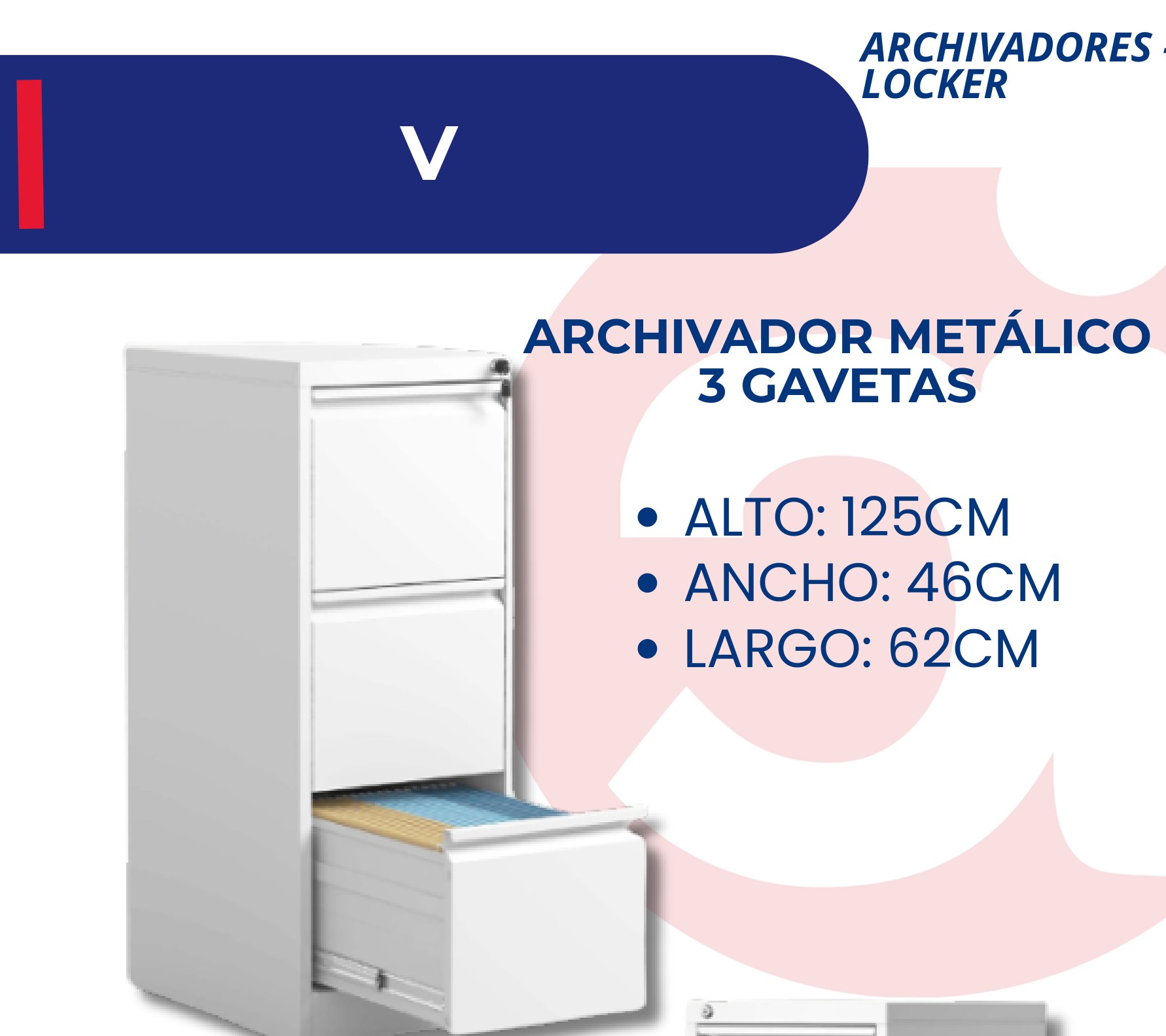 Archivador Metálico 3 Gavetas