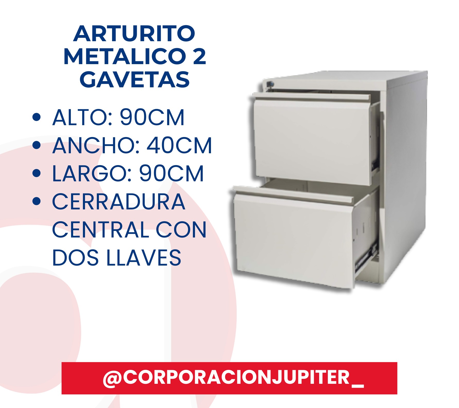 Arturito Metálico 2 Gavetas