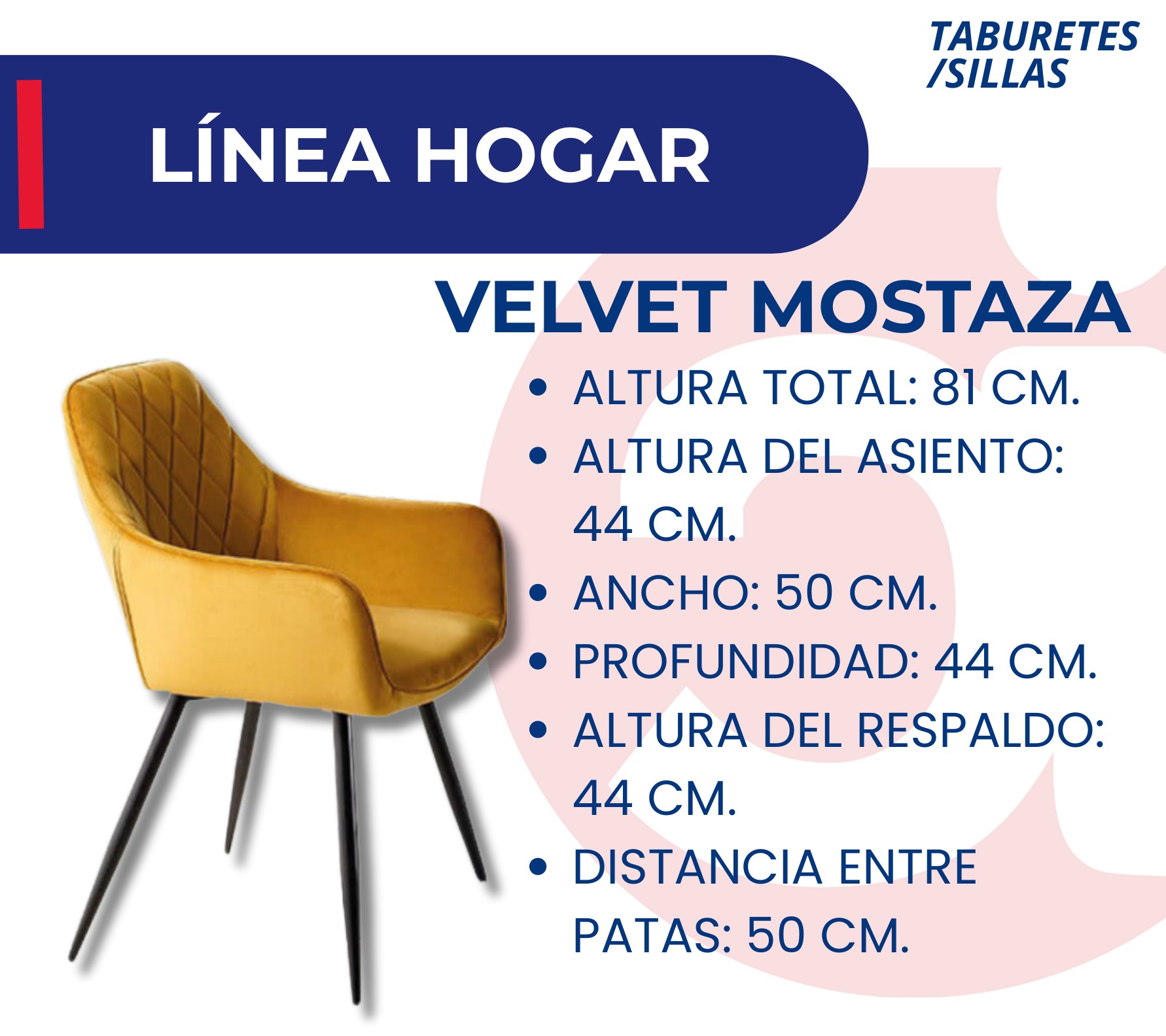 Silla Velvet Mostaza