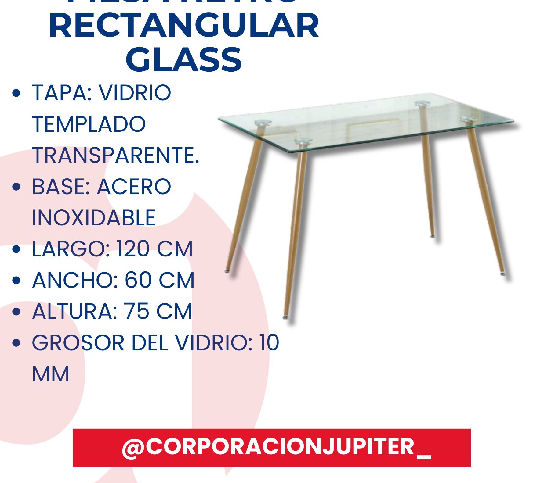 Mesa Retro Rectangular Glass