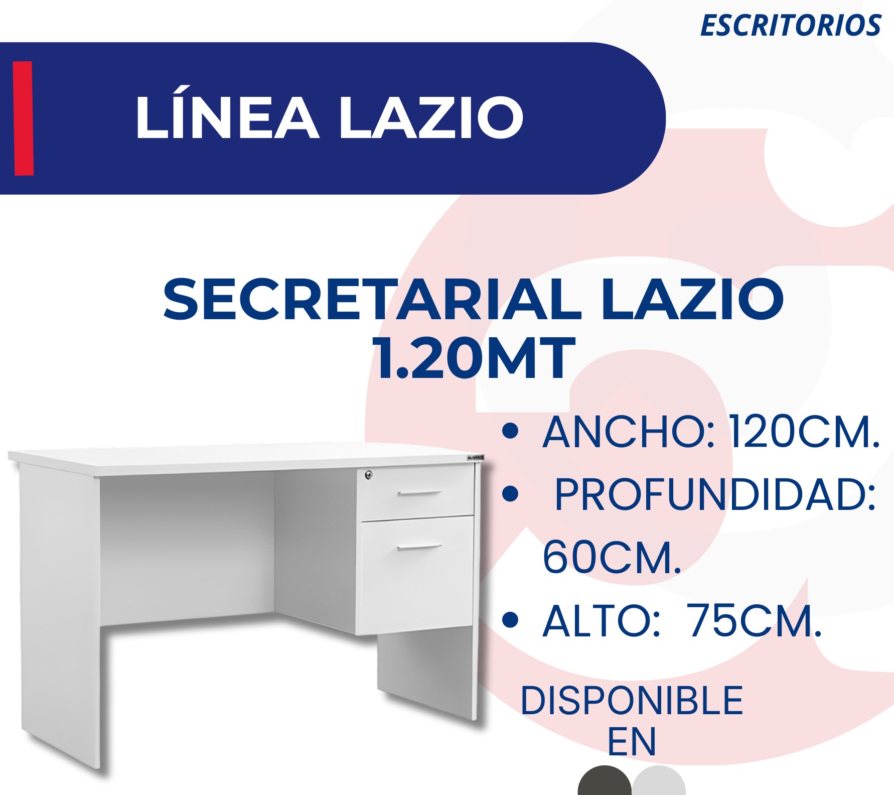 Escritorio Secretarial Lazio 1.20MT