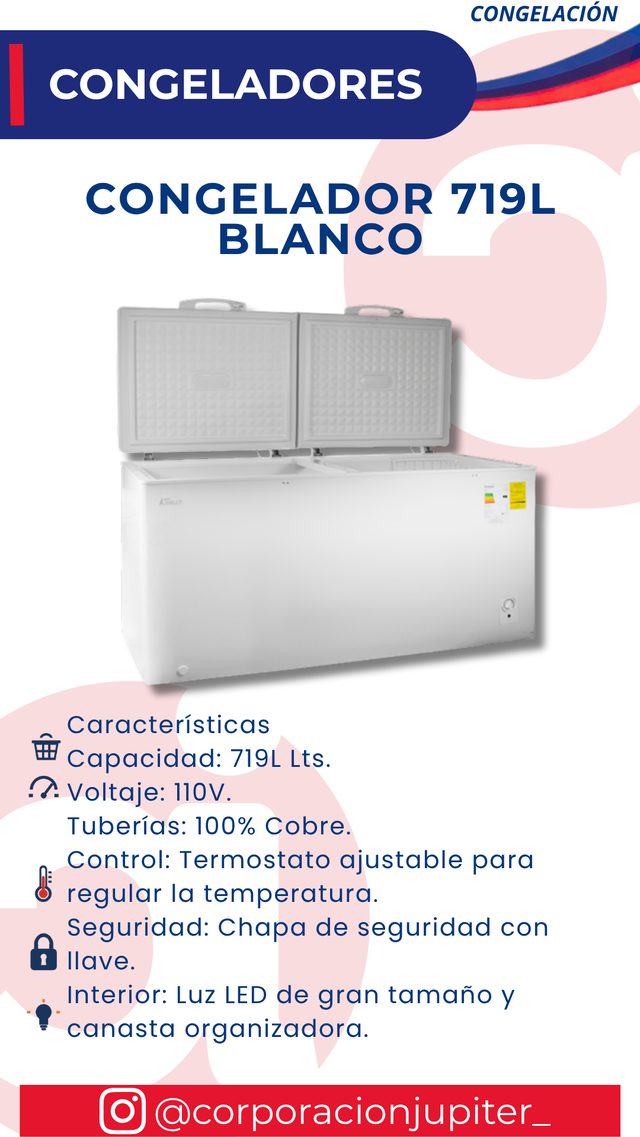 Congelador 719L Blanco