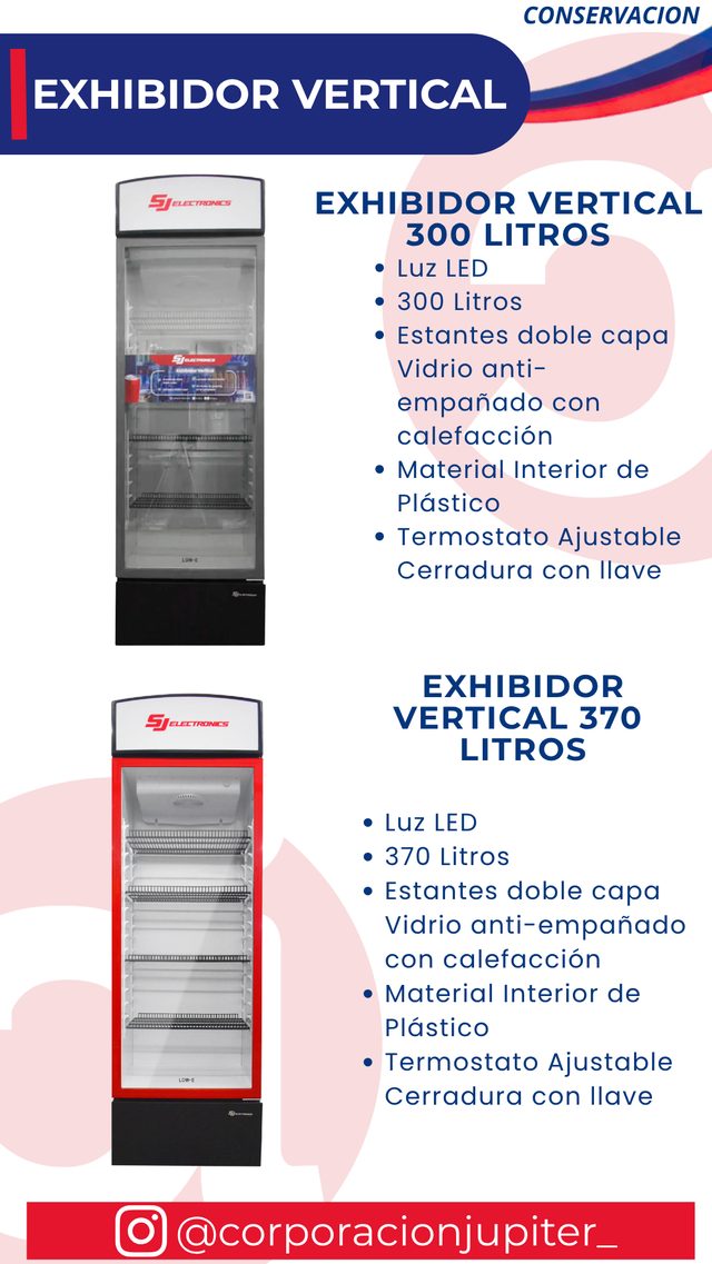 Exhibidor Vertical 300 Litros / Exhibidor Vertical 370 Litros