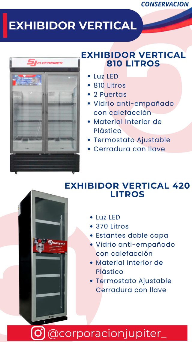 Exhibidor Vertical 810 Litros / Exhibidor Vertical 420 Litros