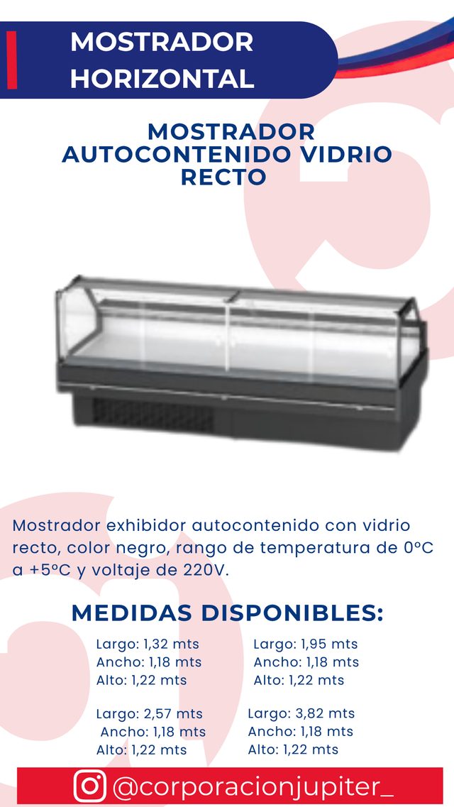 Mostrador Autocontenido Vidrio Recto