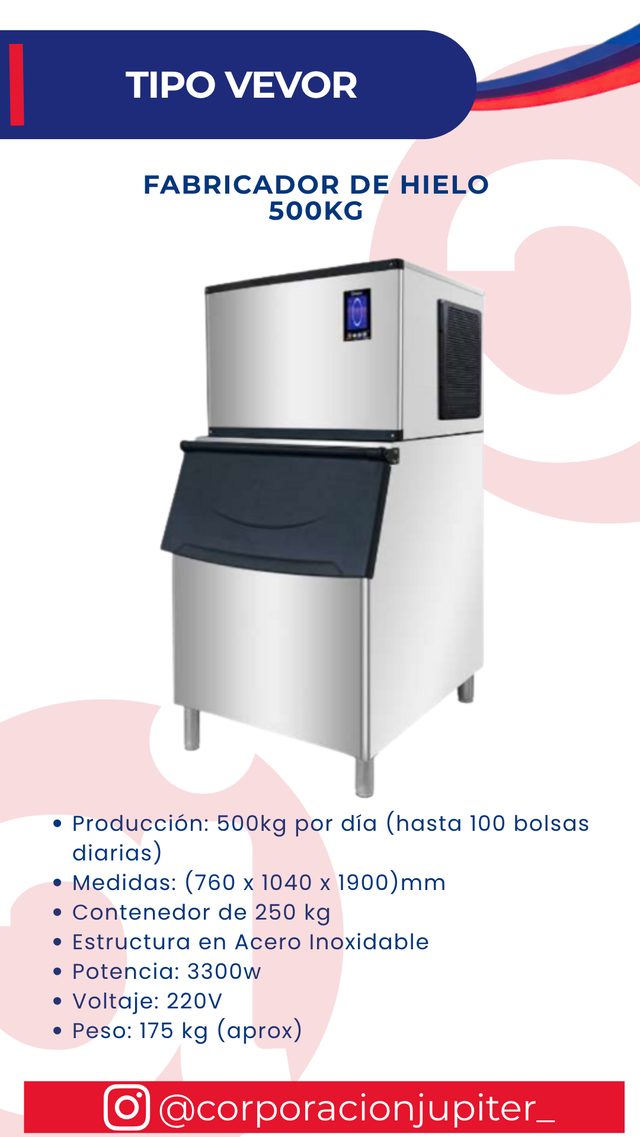 Fabricador de Hielo 500Kg